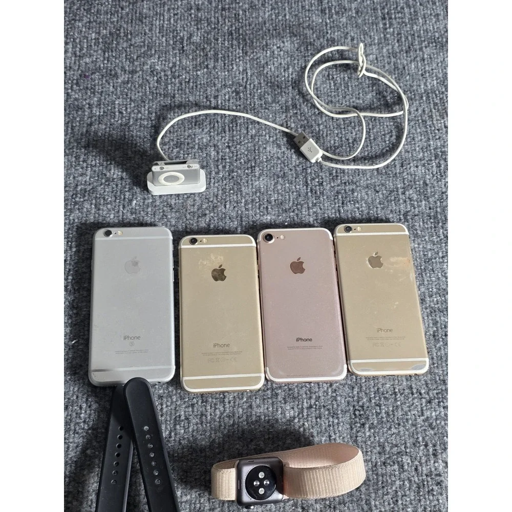 Lot Of 4 Apple Watches And 4 Iphones And Ipod Nano And Fitbit